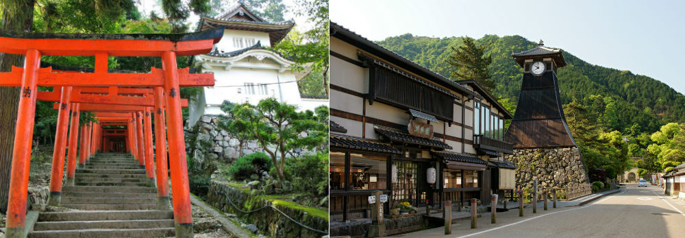 Izushi is known for its torii gates, castle ruins and clock tower