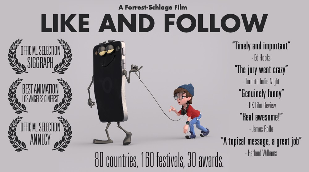 Like and Follow is a multi-award winning short animated film.