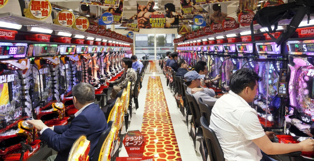 Pachinko parlors like this across the country host Japan's most prominent gaming activity.